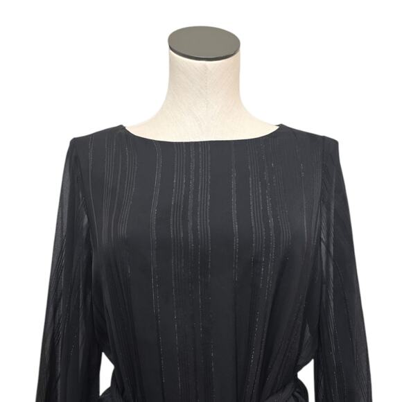 Yumi Kim Bellflower Dress in Starlight‎ Stripe Size Small Black Belted Party - Picture 9 of 11